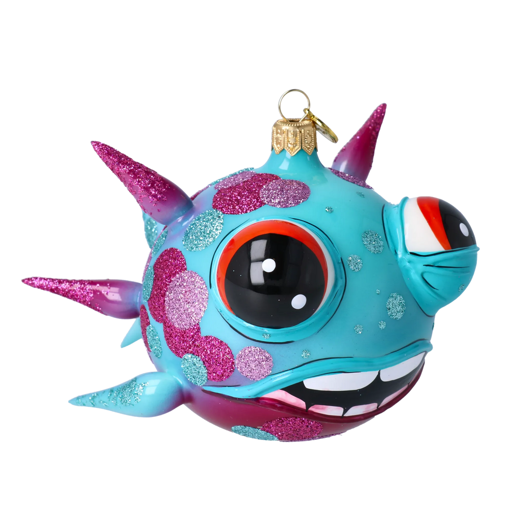 Dazed Lagoon Sentry | Hand-Painted Glass Ornament | Blubom 2021-044