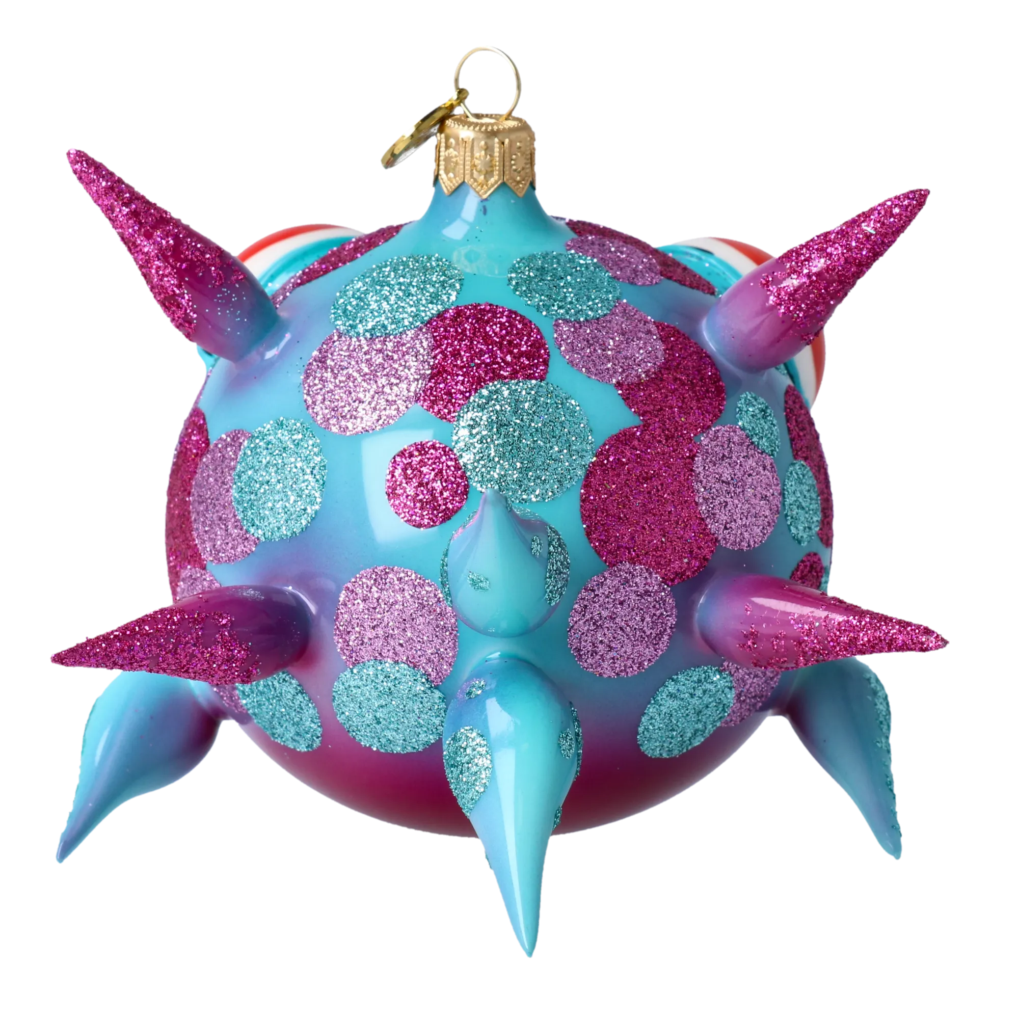 Spiny fish. Handmade Glass Christmas ornament. 2021-044