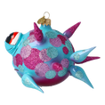 Load image into Gallery viewer, Spiny fish. Handmade Glass Christmas ornament. 2021-044
