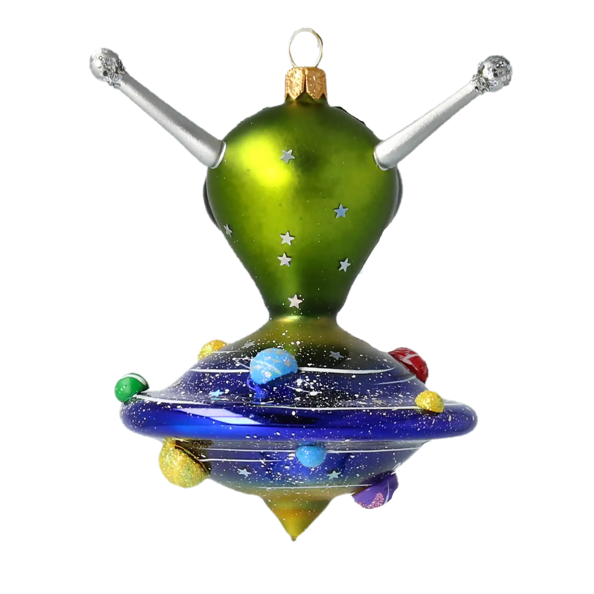 Galactic Visitor Glass Alien Handmade free blown decoration glass Christmas tree ornament
