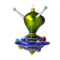 Load image into Gallery viewer, Galactic Visitor Glass Alien Handmade free blown decoration glass Christmas tree ornament

