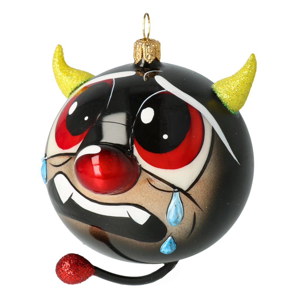 Penitent Mischief | Hand-Painted Glass Ornament | Blubom 2021-051
