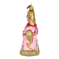 Load image into Gallery viewer, Pink Floral Rocking Horse Tree Handmade Glass Christmas ornament 2021-058
