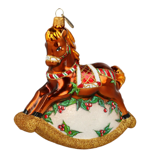 Classic Rocking Horse Tree Handmade Glass Christmas ornament