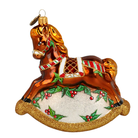 Classic Rocking Horse Tree Handmade Glass Christmas ornament