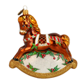 Load image into Gallery viewer, Classic Rocking Horse Tree Handmade Glass Christmas ornament 2021-063
