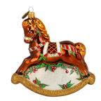 Gallant Amber Steed | Hand-Painted Glass Ornament | Blubom 2021-063