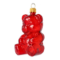 Load image into Gallery viewer, Red Gummy Bear. Handmade Glass Christmas ornament. 2021-071
