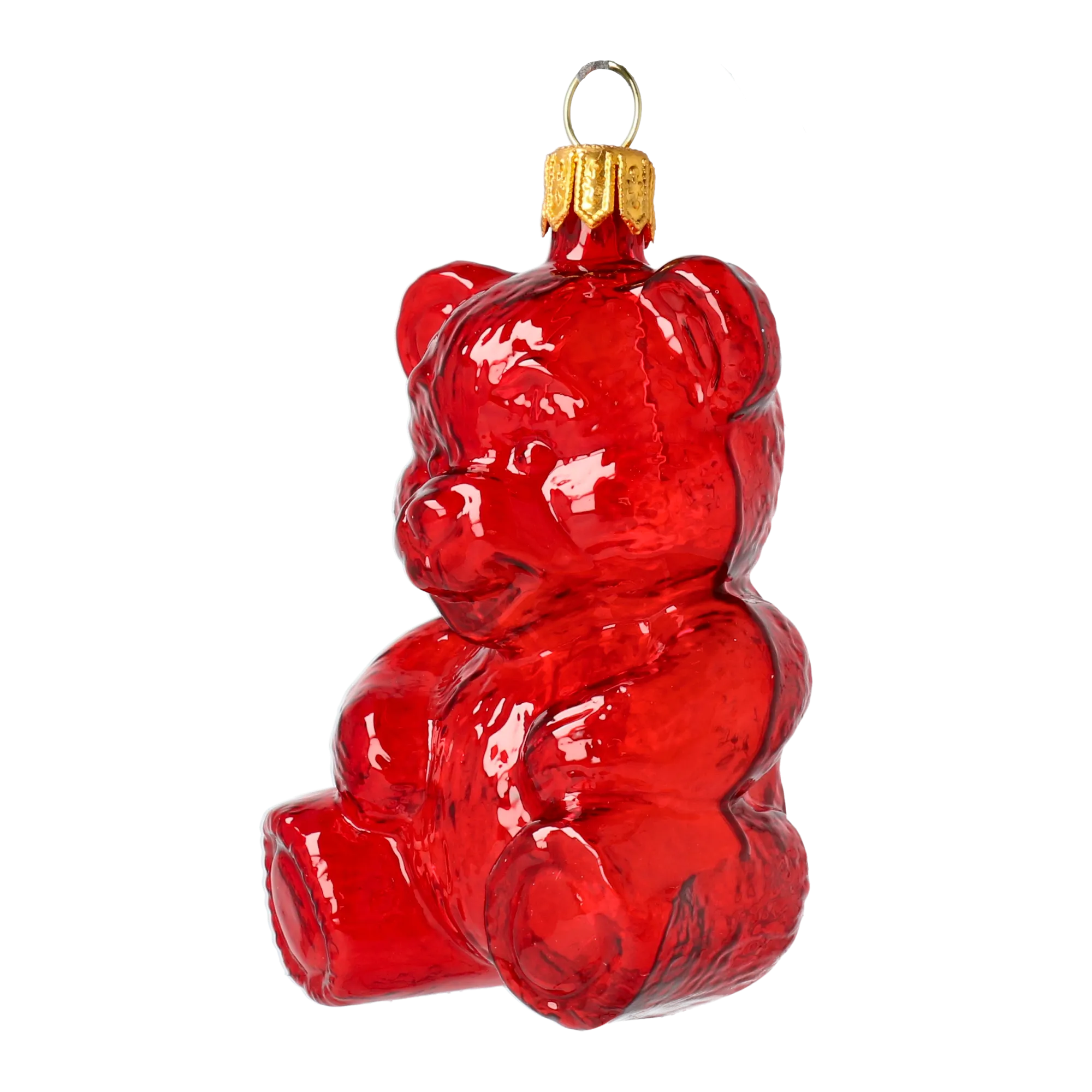 Red Gummy Bear. Handmade Glass Christmas ornament. 2021-071