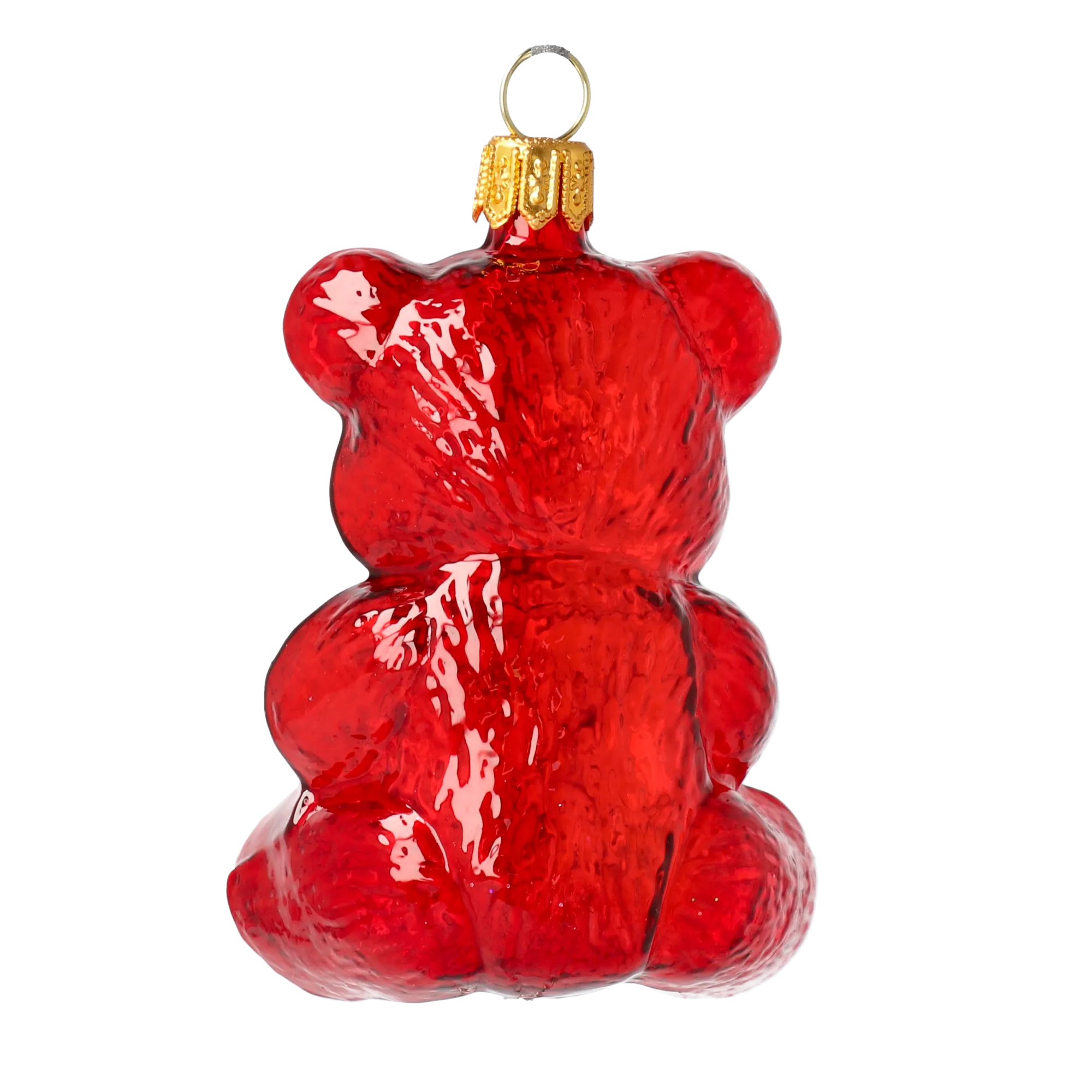 Red Gummy Bear. Handmade Glass Christmas ornament. 2021-071