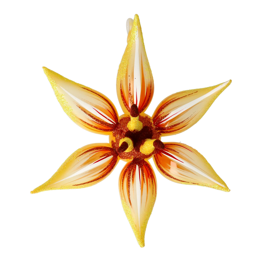 Radiant Amber Lily Premium christmas glass ornament 2021-085