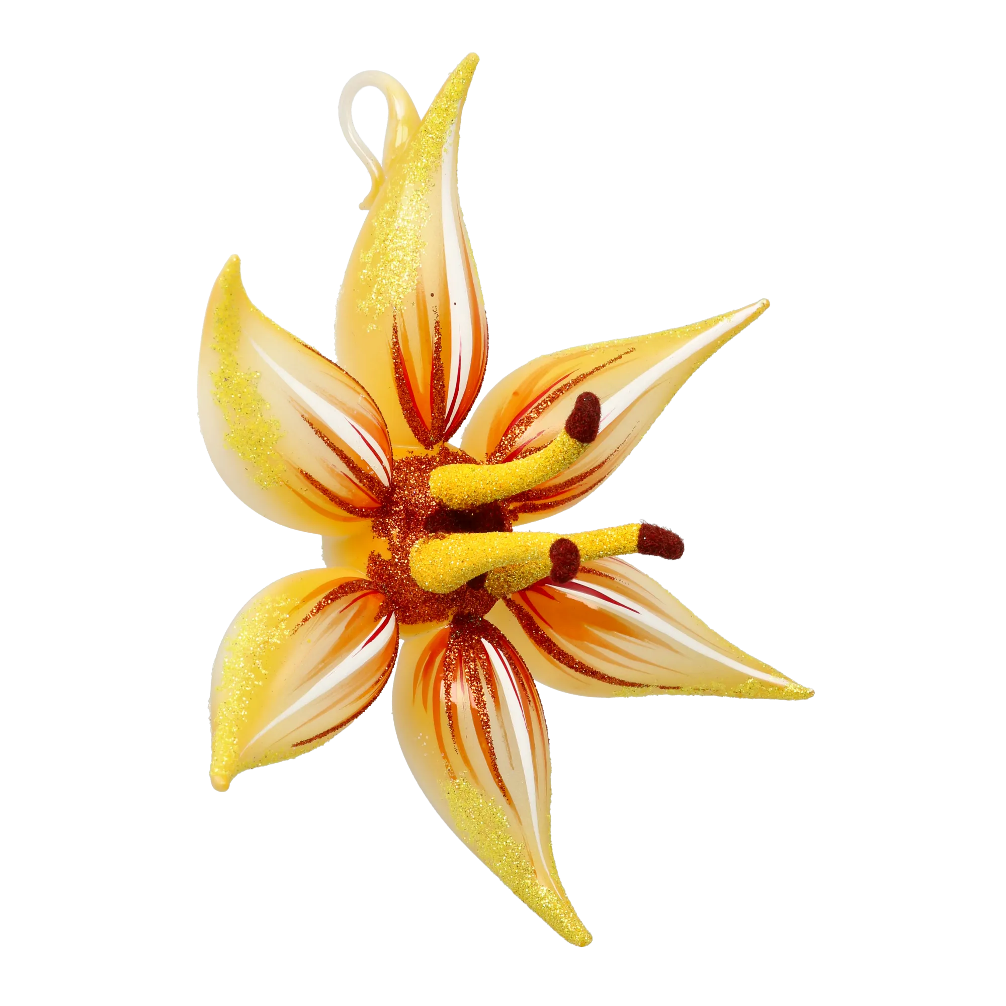 Radiant Amber Lily Premium christmas glass ornament 2021-085