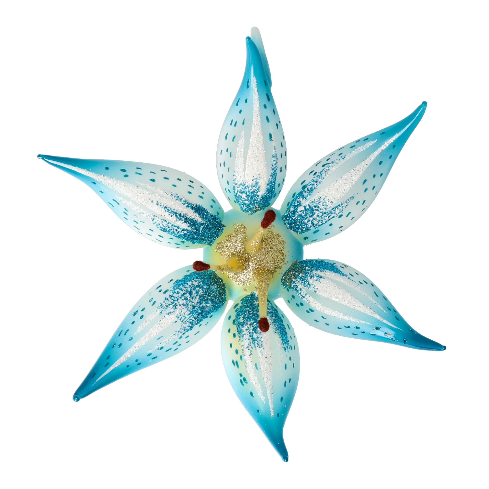Azure Frost Blossom | Hand-Painted Glass Ornament | Blubom 2021-087