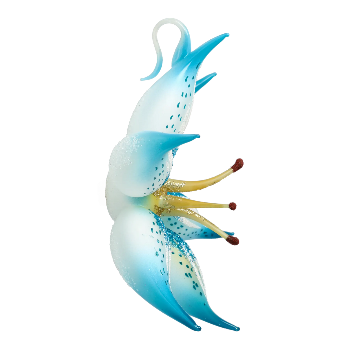 Azure Frost Blossom | Hand-Painted Glass Ornament | Blubom 2021-087