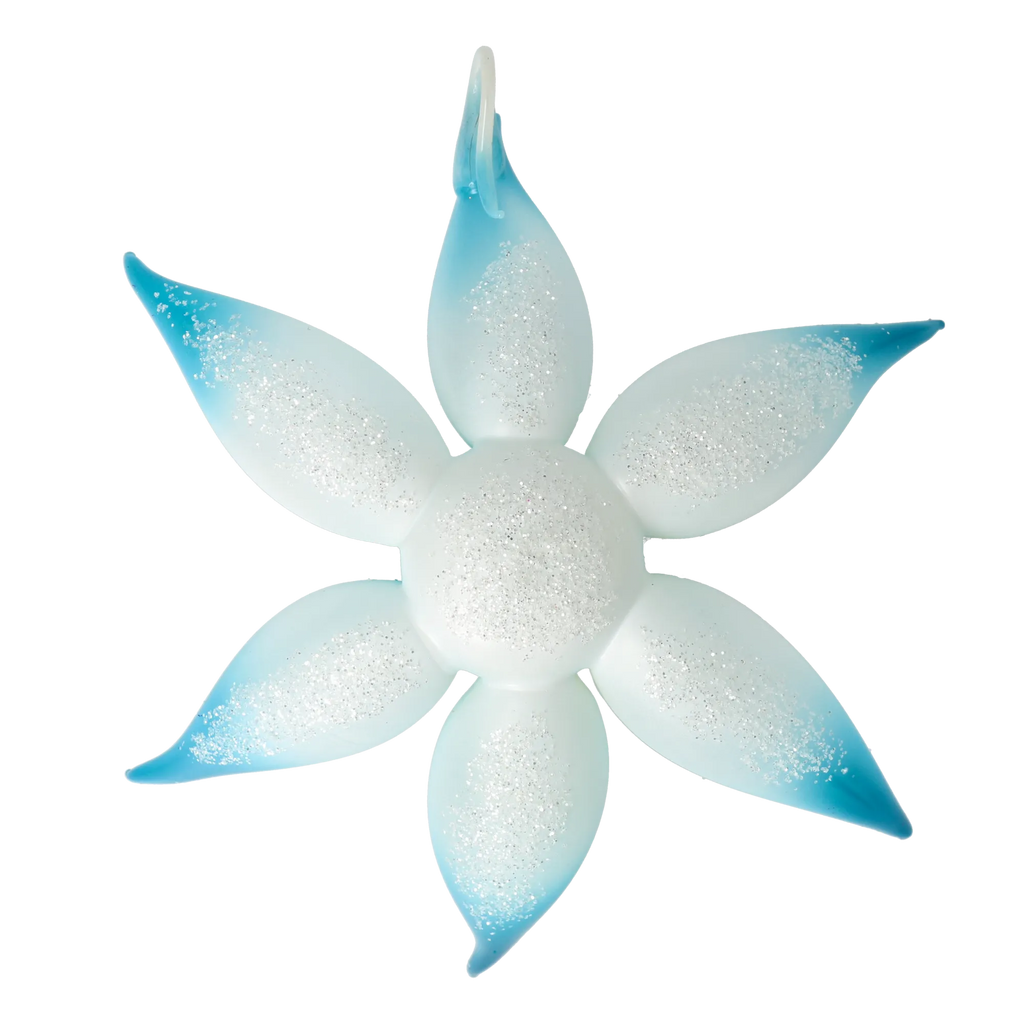 Azure Frost Blossom | Hand-Painted Glass Ornament | Blubom 2021-087