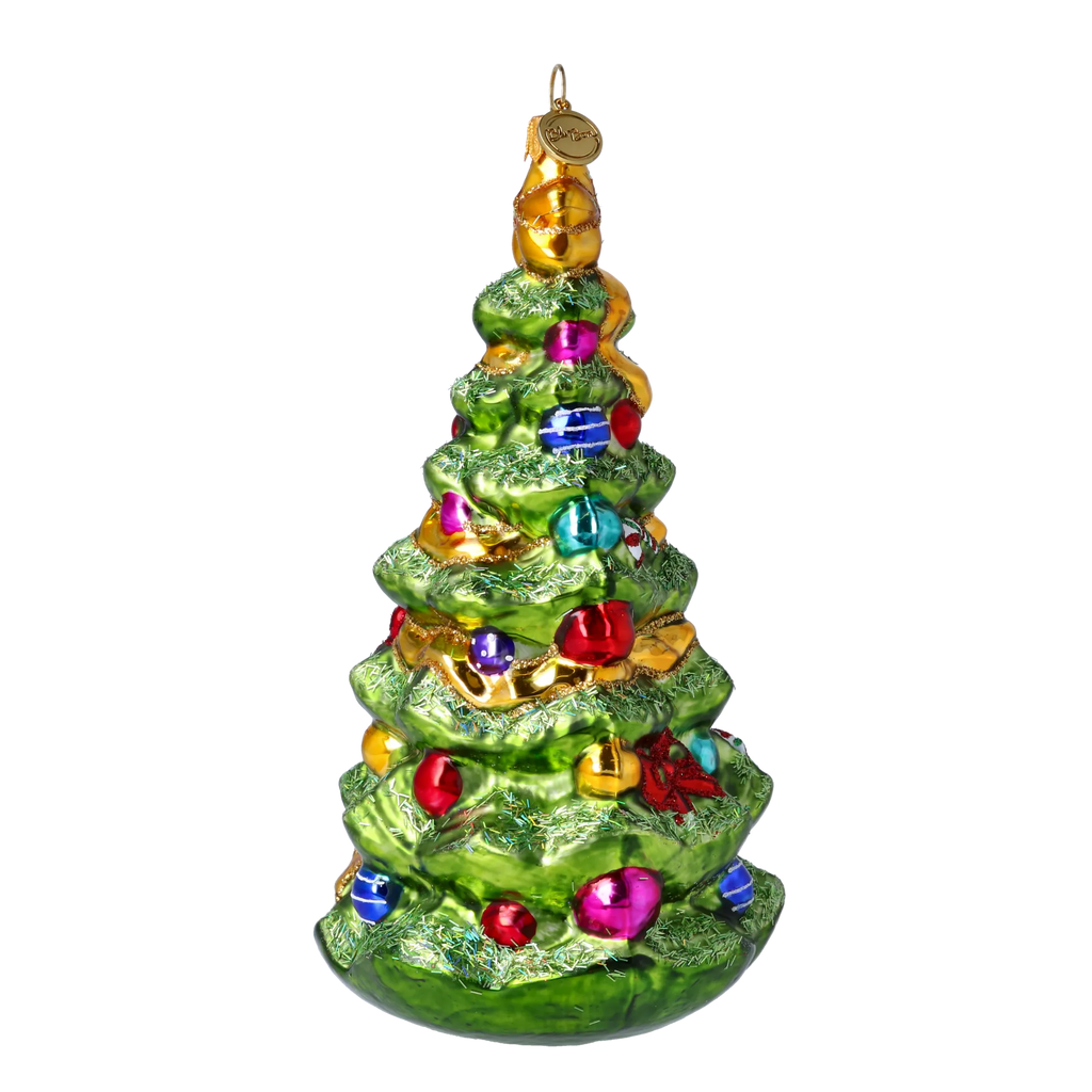 Verdant Jubilee Pine | Hand-Painted Glass Ornament | Blubom 2021-129