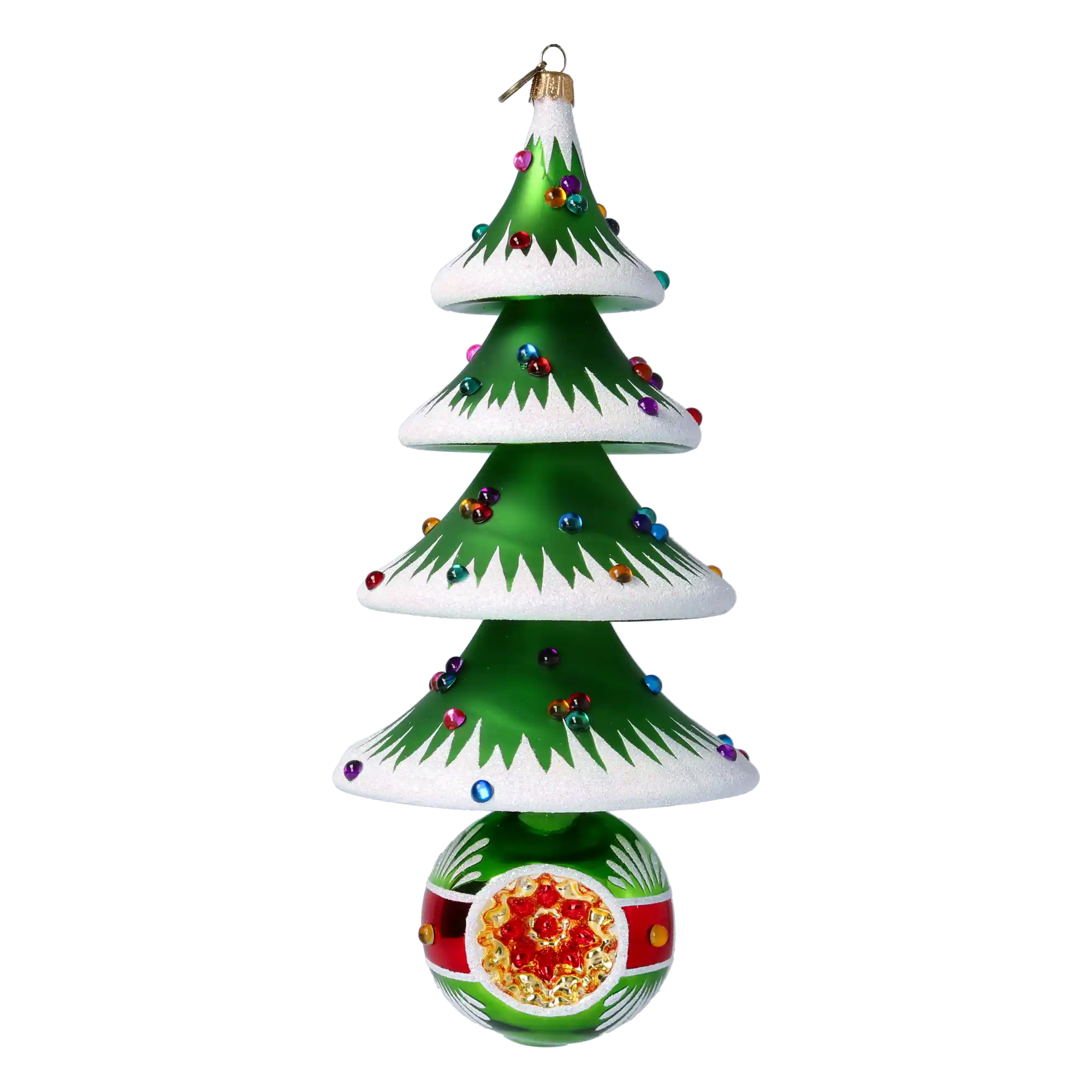 Evergreen Elegance Christmas Tree Handmade Glass Christmas ornament Glass Reflector Ornament