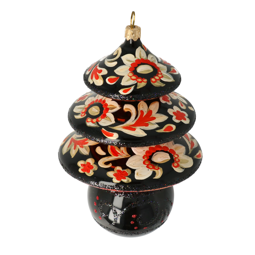 Obsidian Heritage Echo | Hand-Painted Glass Ornament | Blubom 2021-134
