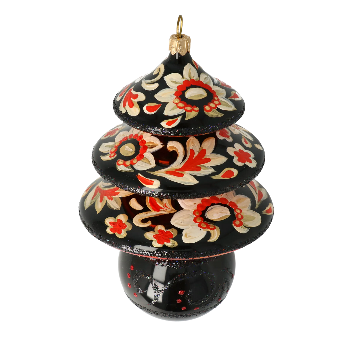 Obsidian Heritage Echo | Hand-Painted Glass Ornament | Blubom 2021-134