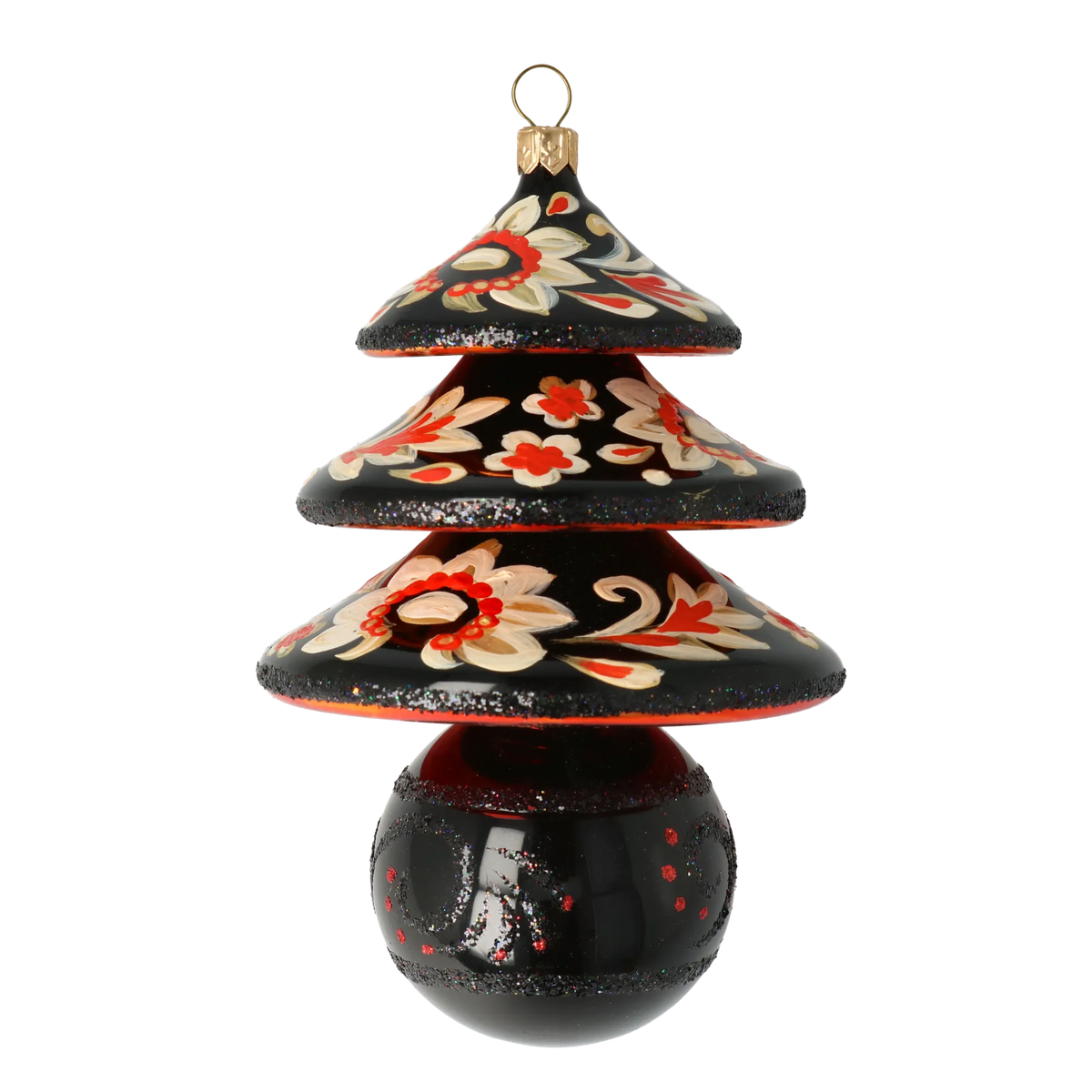 Obsidian Heritage Echo | Hand-Painted Glass Ornament | Blubom 2021-134