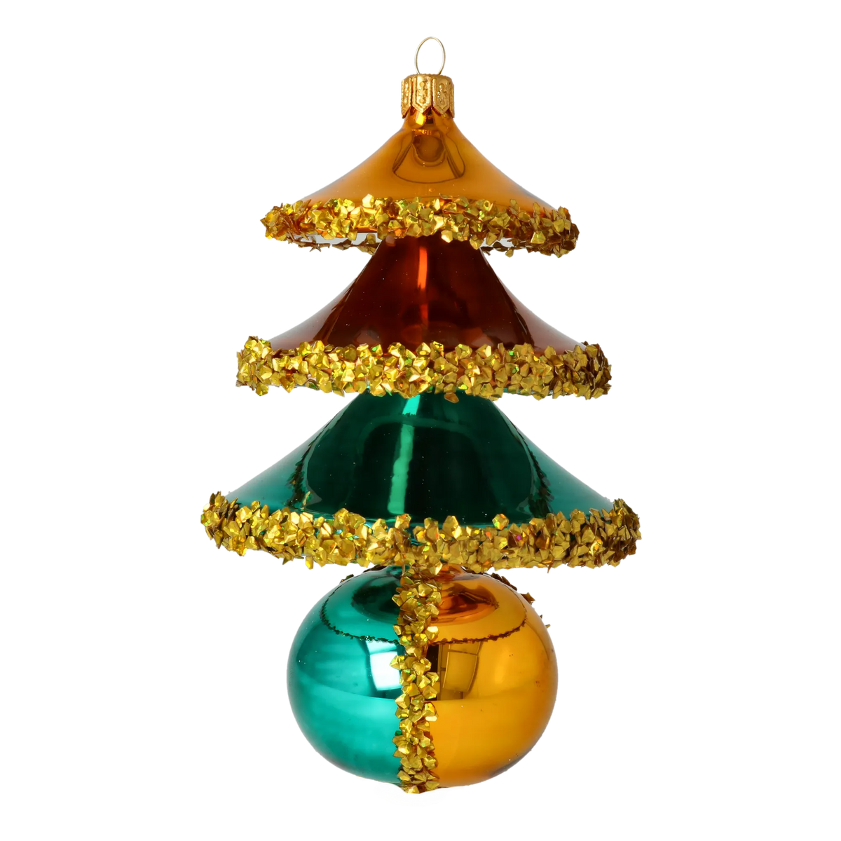 Gilded Bronze Resonance | Hand-Painted Glass Ornament | Blubom 2021-136