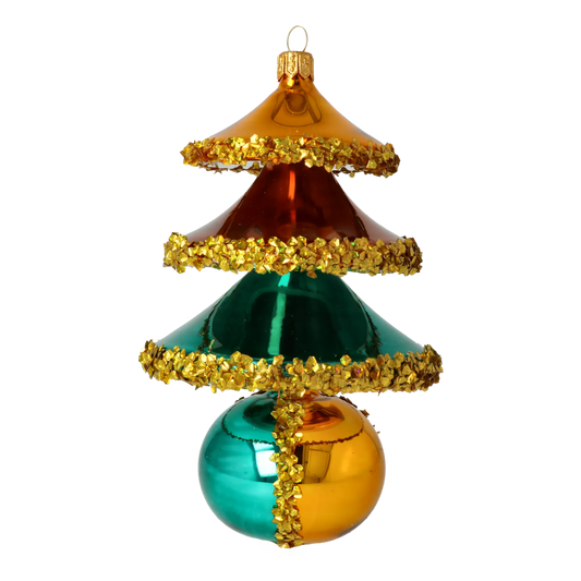 Autumn Glow Tree Handmade Glass Christmas ornament 2021-136