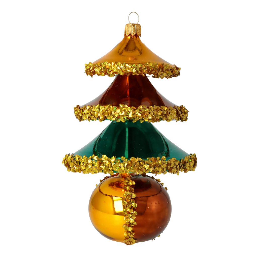 Gilded Bronze Resonance | Hand-Painted Glass Ornament | Blubom 2021-136