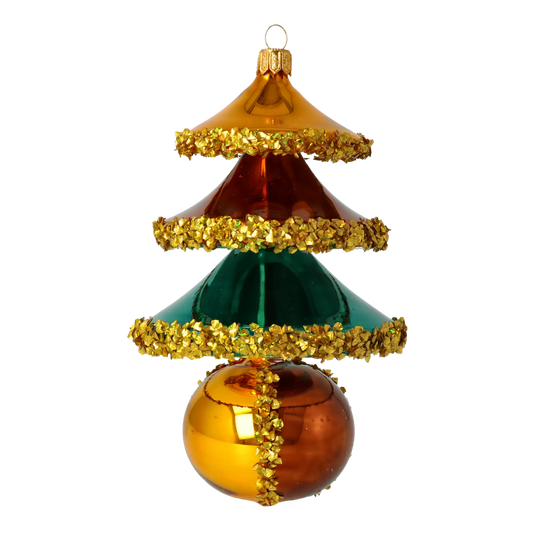 Autumn Glow Tree Handmade Glass Christmas ornament 2021-136