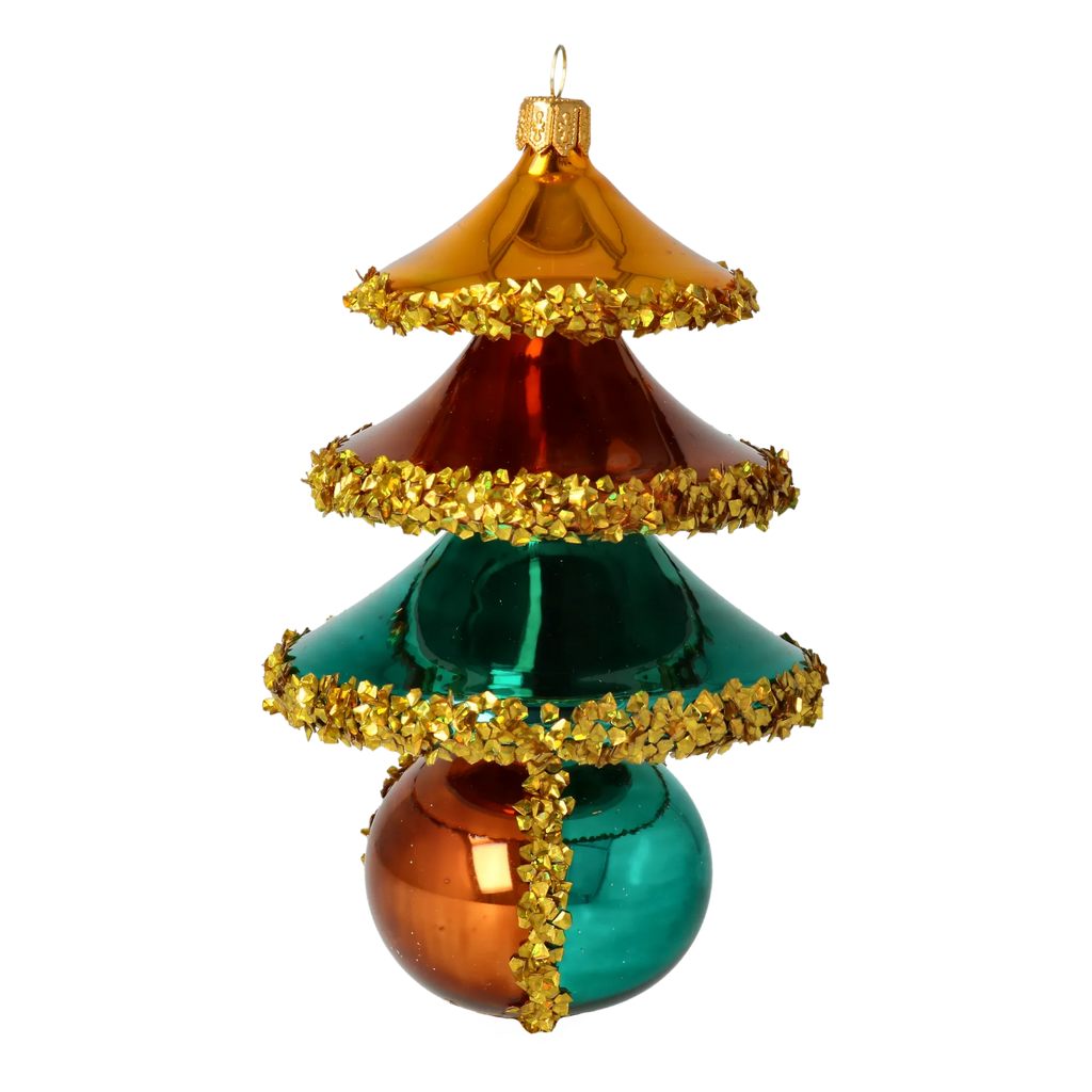 Gilded Bronze Resonance | Hand-Painted Glass Ornament | Blubom 2021-136