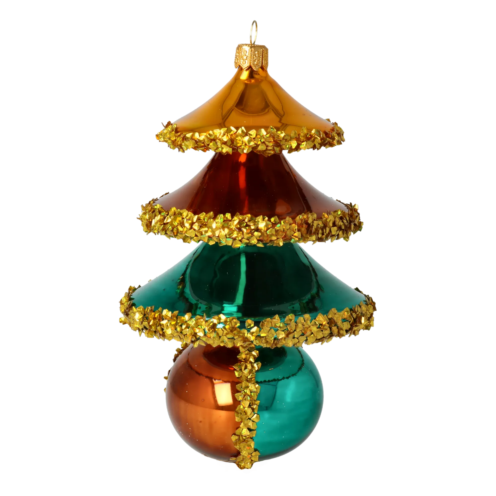 Gilded Bronze Resonance | Hand-Painted Glass Ornament | Blubom 2021-136