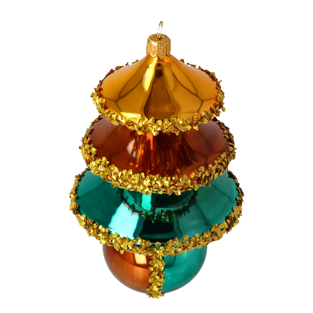 Gilded Bronze Resonance | Hand-Painted Glass Ornament | Blubom 2021-136