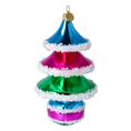 Load image into Gallery viewer, Frosted Candy Tree Handmade Glass Christmas ornament
