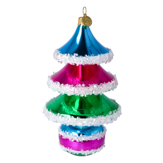 Frosted Candy Tree Handmade Glass Christmas ornament 2021-138