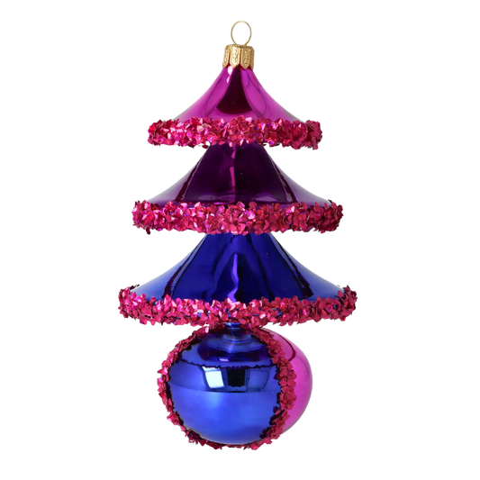 Twilight Carnival Tree Handmade Glass Christmas ornament