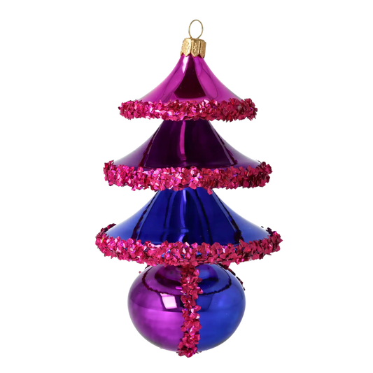 Twilight Carnival Tree Handmade Glass Christmas ornament