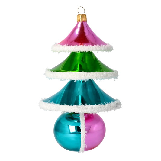 Sugar Frost Tree Handmade Glass Christmas ornament