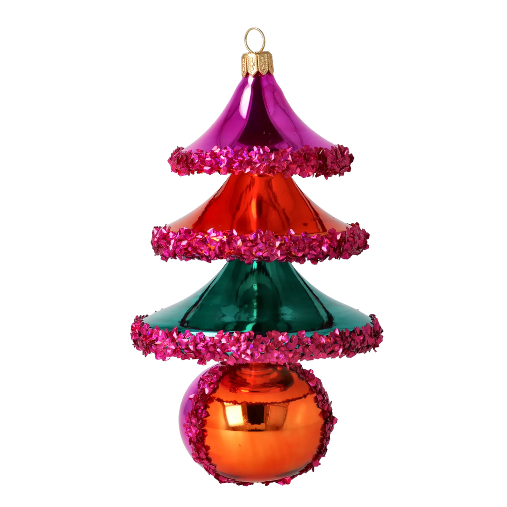 Satin Midnight Revelry | Hand-Painted Glass Ornament | Blubom 2021-145