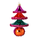 Satin Midnight Revelry | Hand-Painted Glass Ornament | Blubom 2021-145