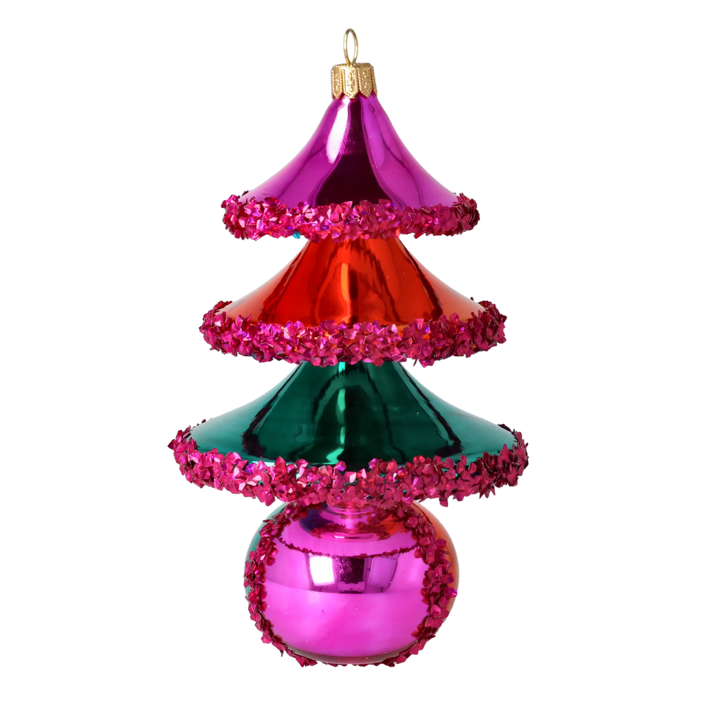 Satin Midnight Revelry | Hand-Painted Glass Ornament | Blubom 2021-145