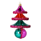 Satin Midnight Revelry | Hand-Painted Glass Ornament | Blubom 2021-145