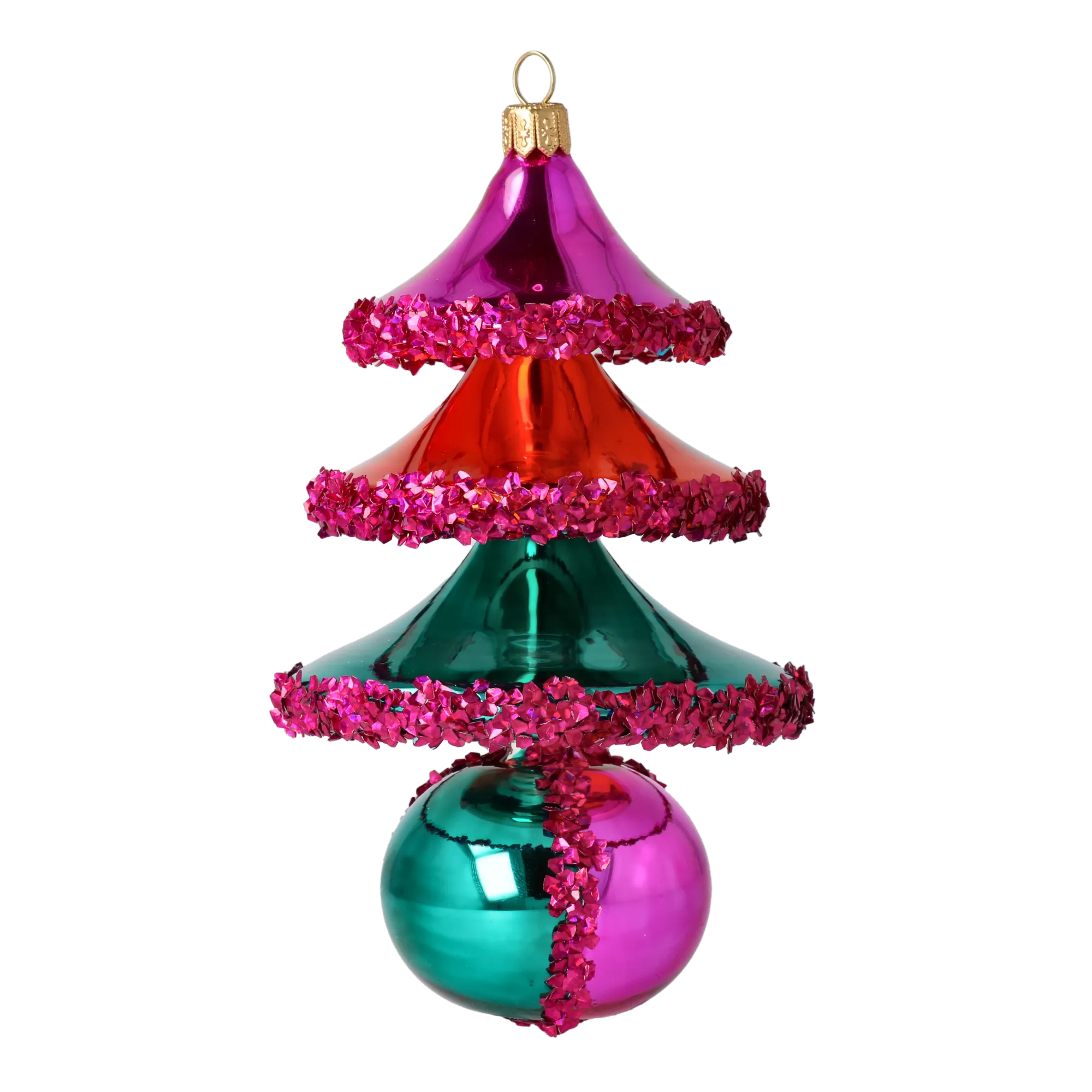 Satin Midnight Revelry | Hand-Painted Glass Ornament | Blubom 2021-145