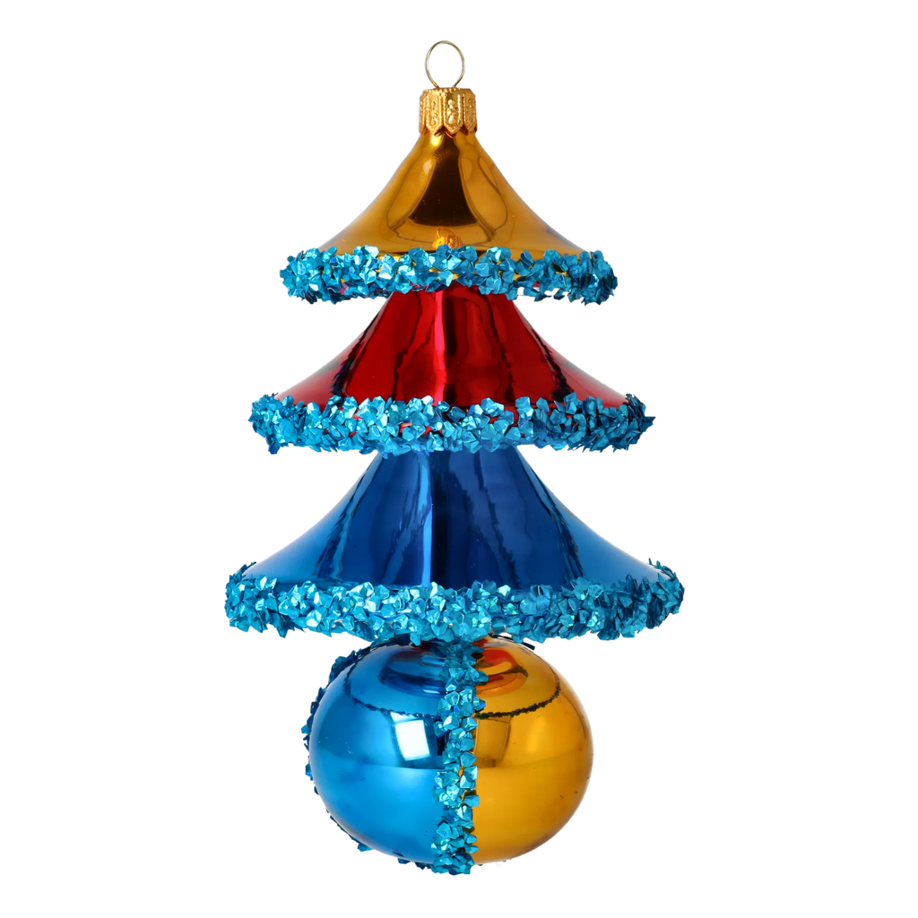 Cobalt Dawn Chorus | Hand-Painted Glass Ornament | Blubom 2021-146