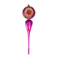 Load image into Gallery viewer, Magenta Starburst Spire Premium christmas glass ornament 2021-164
