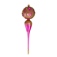 Load image into Gallery viewer, Magenta Starburst Spire Premium christmas glass ornament 2021-164

