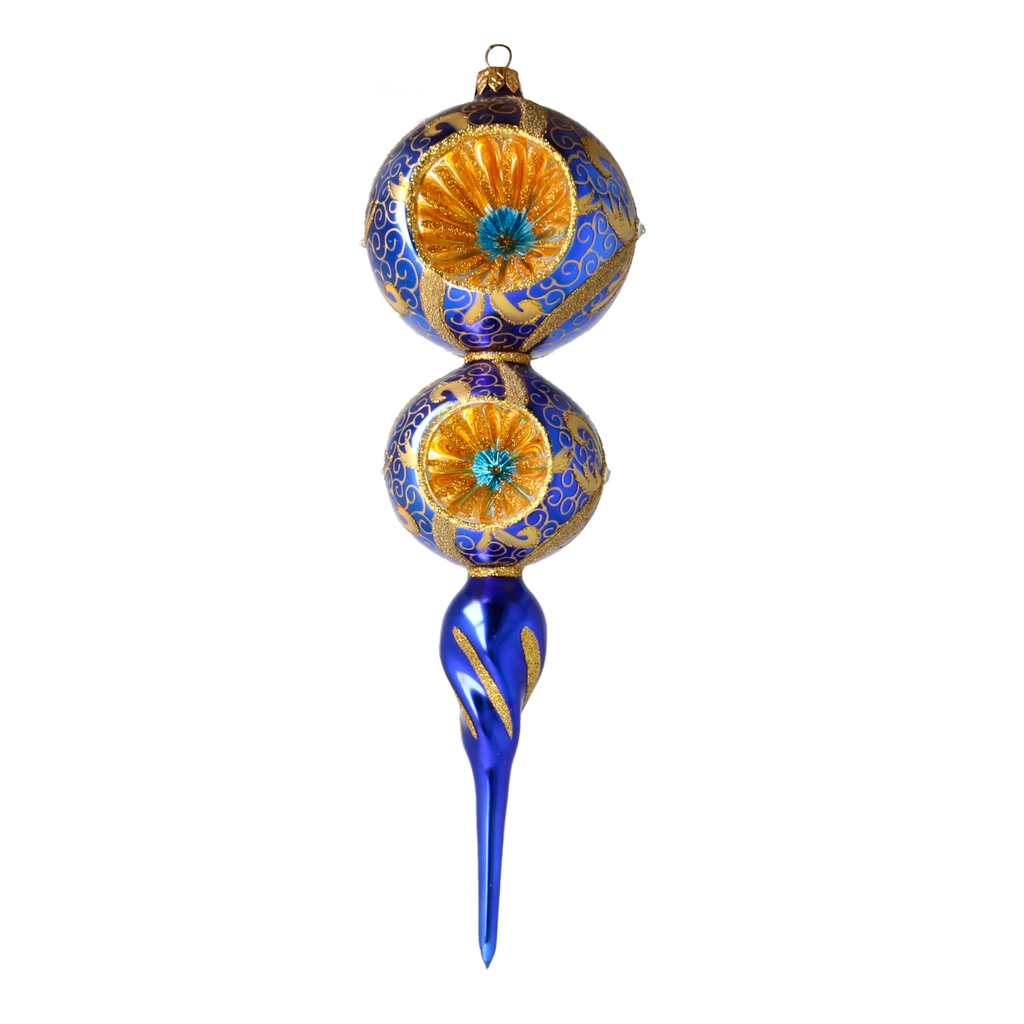 Azure Solar Echo | Hand-Painted Glass Ornament | Blubom 2021-169