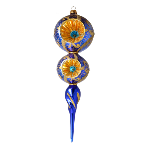 Azure Solar Echo | Hand-Painted Glass Ornament | Blubom 2021-169