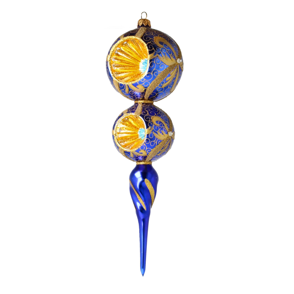 Azure Solar Echo | Hand-Painted Glass Ornament | Blubom 2021-169