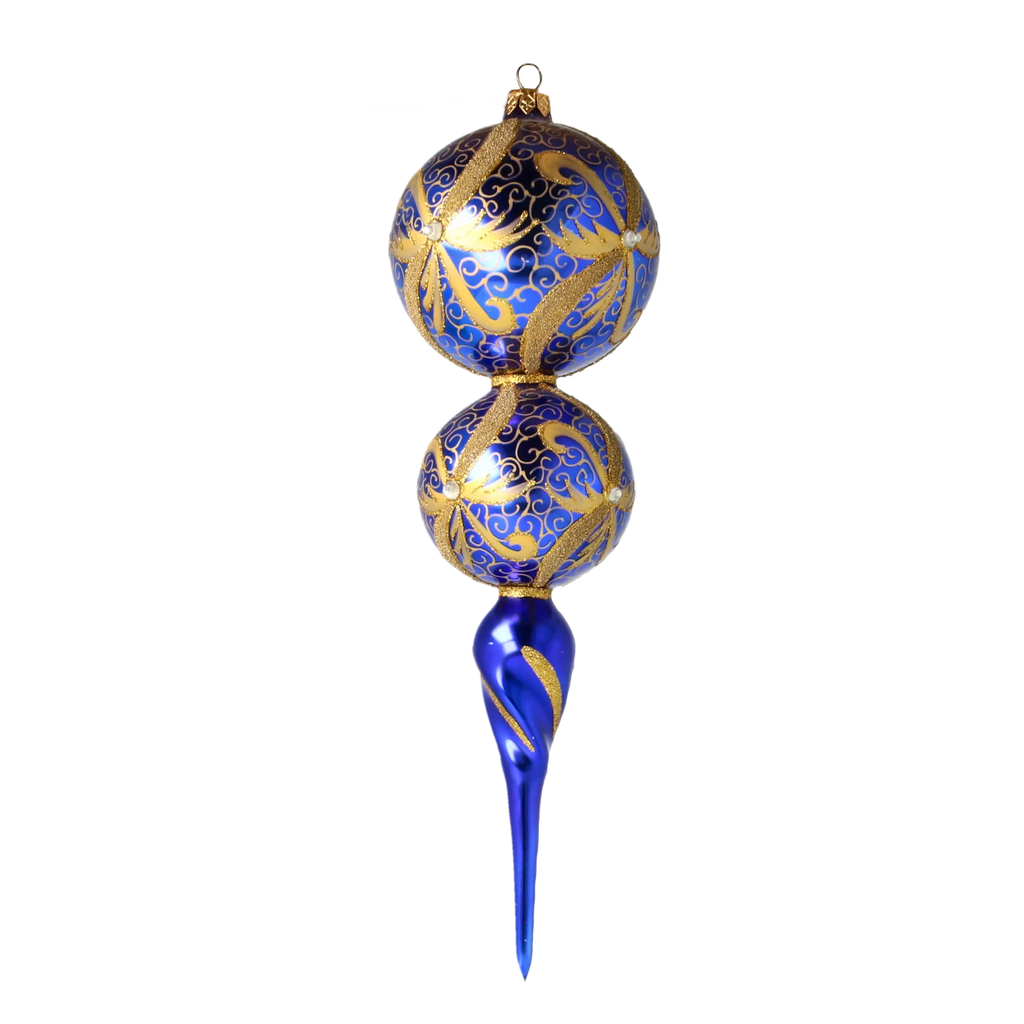 Azure Solar Echo | Hand-Painted Glass Ornament | Blubom 2021-169