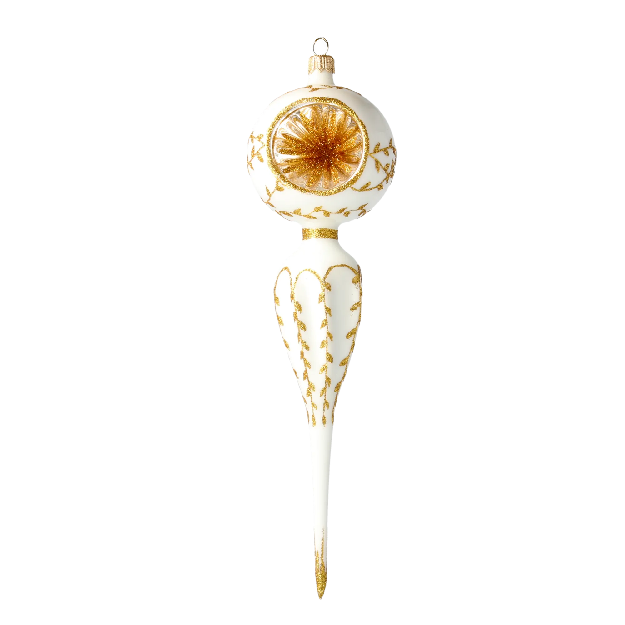 Alabaster Gilded Solstice | Hand-Painted Glass Ornament | Blubom 2021-171