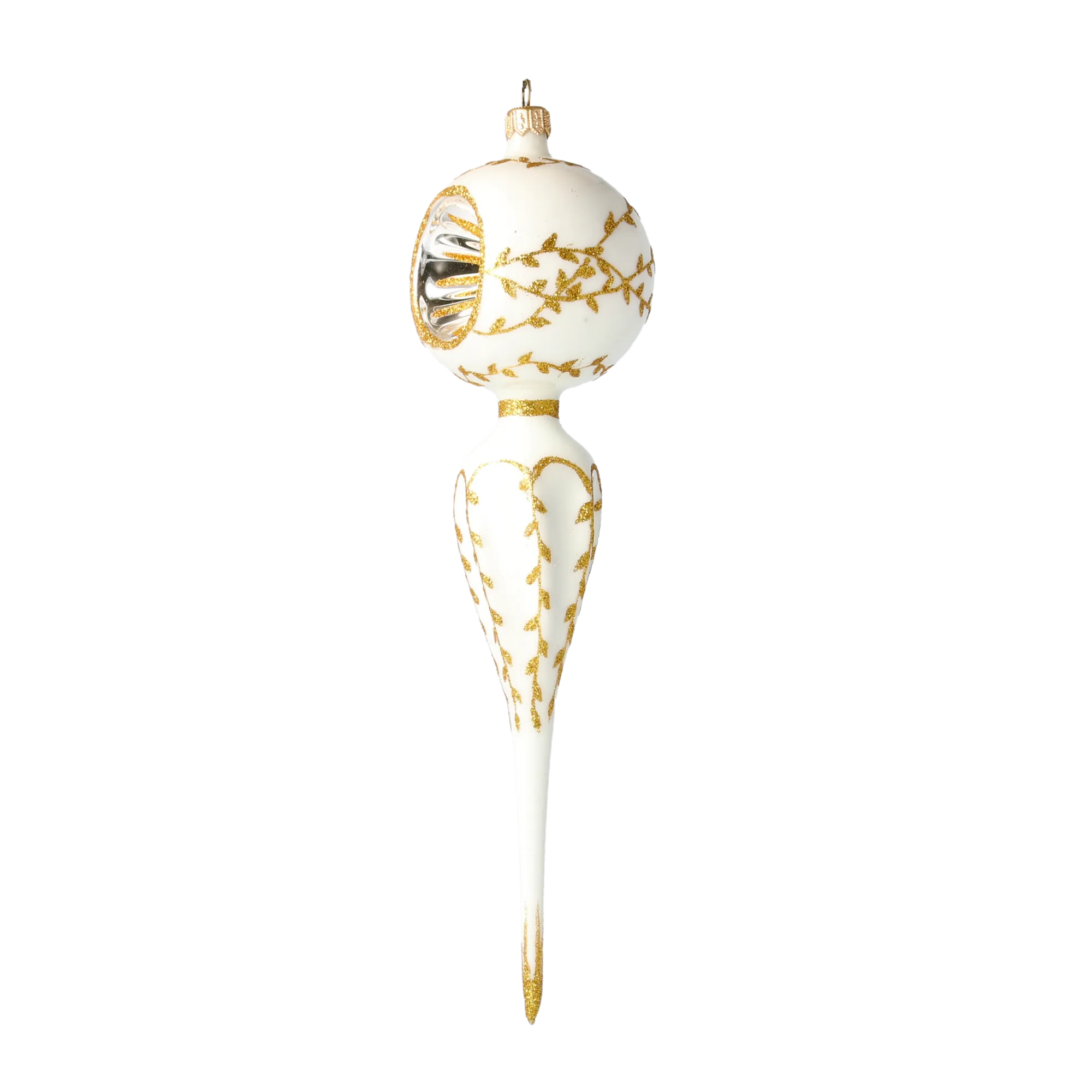 Alabaster Gilded Solstice | Hand-Painted Glass Ornament | Blubom 2021-171